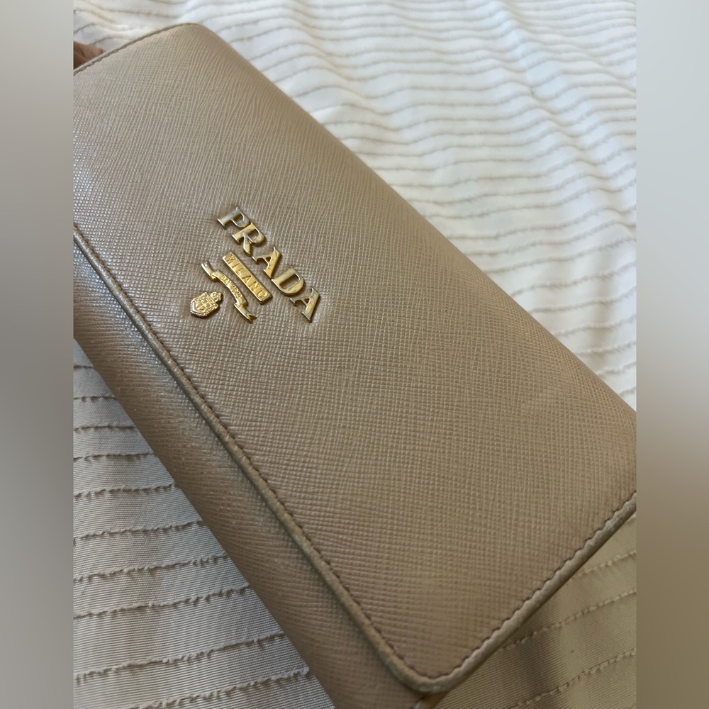 Prada Beige Leather Wallet